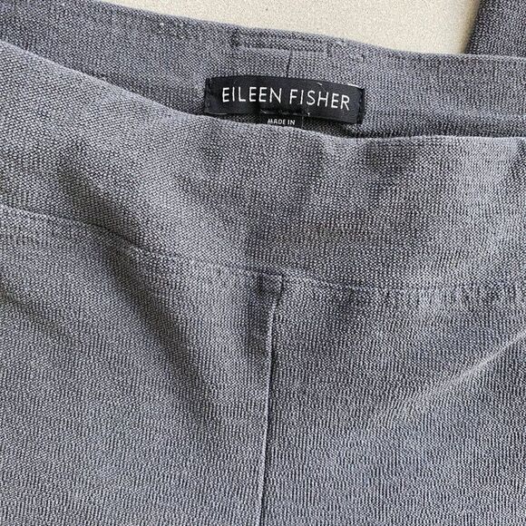 Eileen Fisher Gray Washable Stretch Crepe Travel Luxury Pants Small Petite - Picture 2 of 6